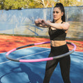 Weighted Hula Hoop, 2.5 Lb Exercise Hula Hoops for Adults, 8 Detachable Sections, Pink & Gray