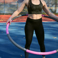 Weighted Hula Hoop, 2.5 Lb Exercise Hula Hoops for Adults, 8 Detachable Sections, Pink & Gray