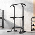 Power Tower Pull up Bar, Strength Training Workout Equipment with Adjustable Height High Stability - Black