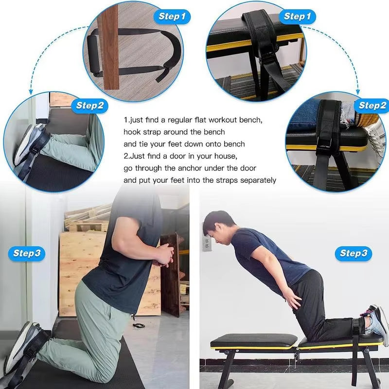 Nordic Hamstring Curl Strap Hamstring Roll Leg Exercise Band Assisted Sports Equipment for Exercise Resistance Strength Training