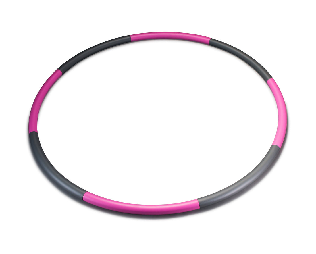 Weighted Hula Hoop, 2.5 Lb Exercise Hula Hoops for Adults, 8 Detachable Sections, Pink & Gray